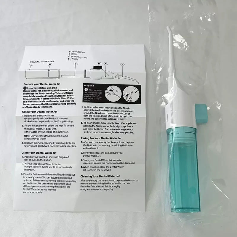 Irrigador Bucal Manual Portátil — Limpieza Dental