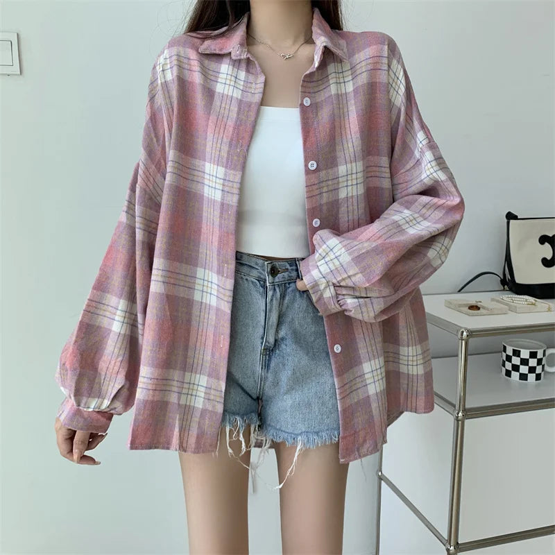 Camisa Oversize a Cuadros — Estilo Grunge