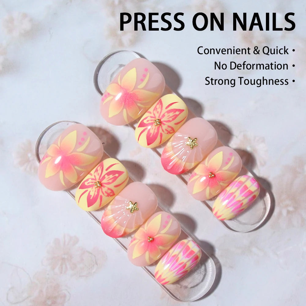 Stickers de Gel 3D para Uñas — Perlas y Flores