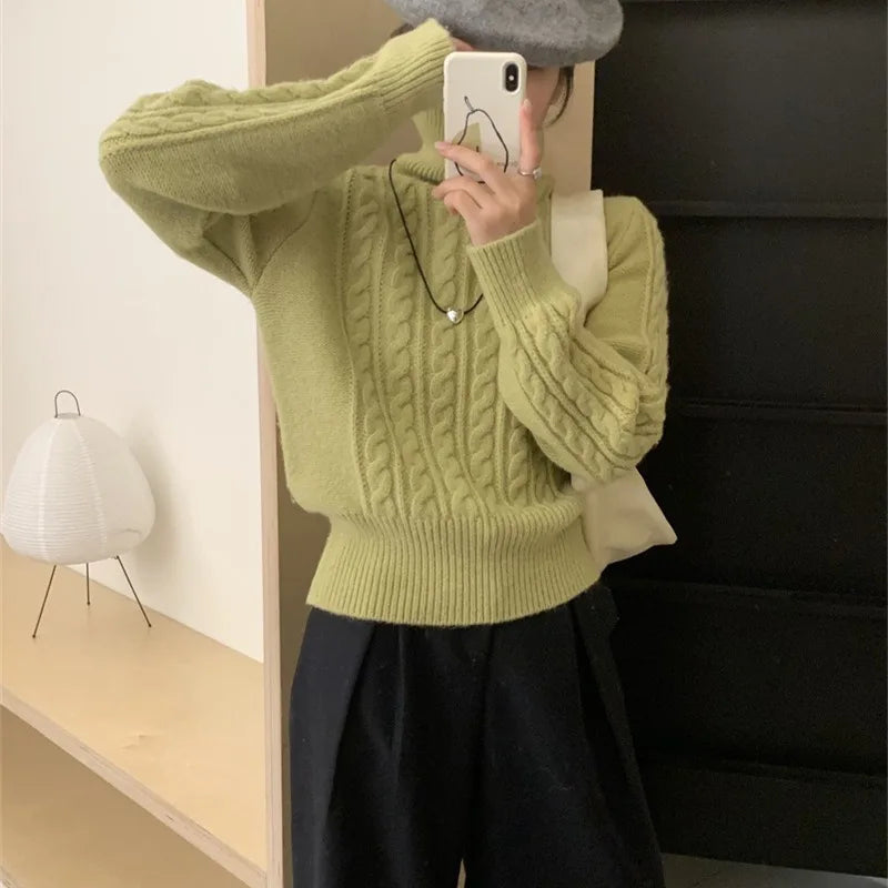 Sweater Cuello Alto Grueso — Estilo Vintage Streetwear