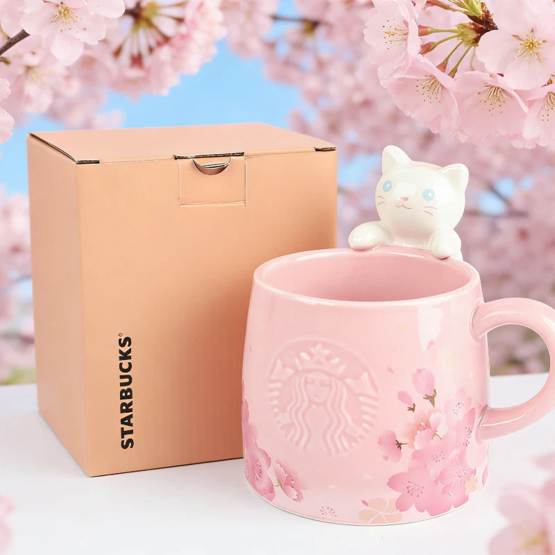 Taza Starbucks Gato Sakura 355ml