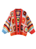Cárdigan Crochet Geométrico — Cuello V Artesanal