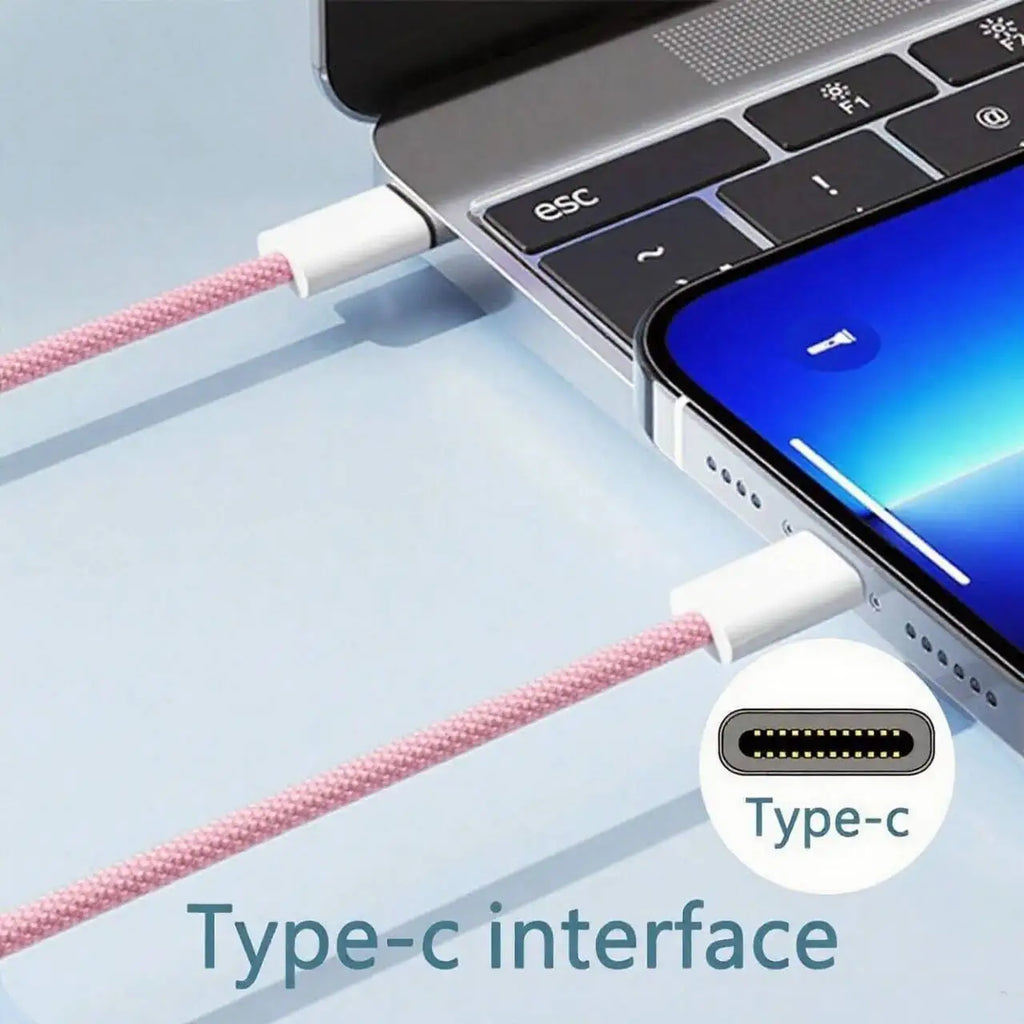 Cable USB-C a USB-C 60W — Carga Rápida Trenzado