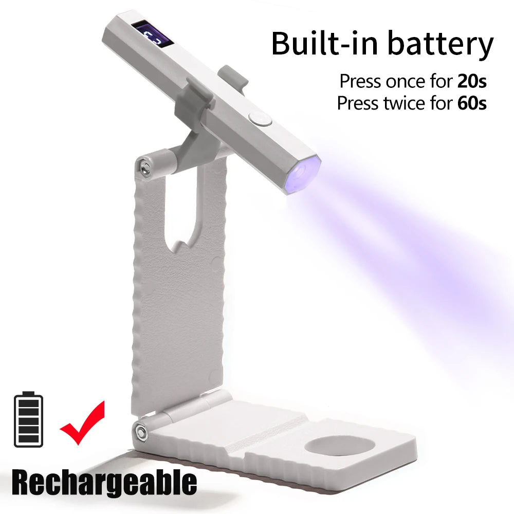 Lámpara UV LED con Soporte y Pantalla — Secado de Gel