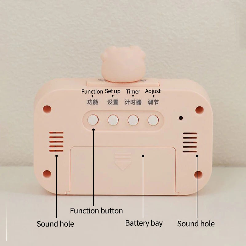 Reloj Despertador LED Diseño Cerdito