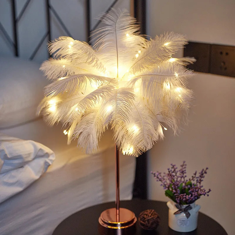 Lámpara de Noche Plumas LED