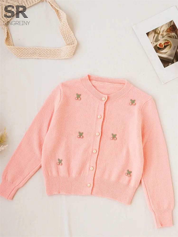 Cárdigan con Cerezas de Pedrería