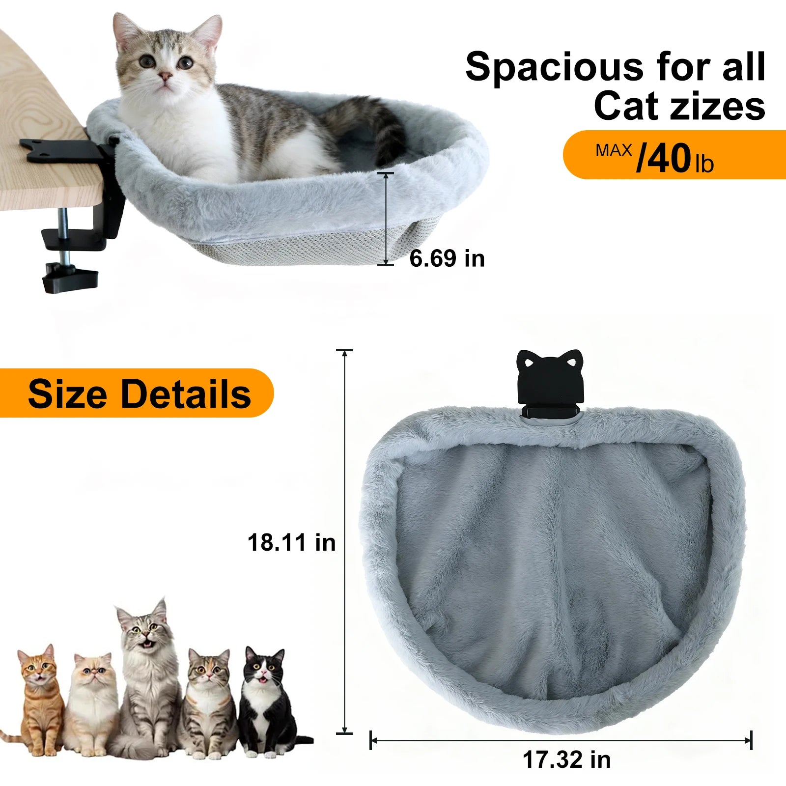 Cama Plegable para Gato de Escritorio