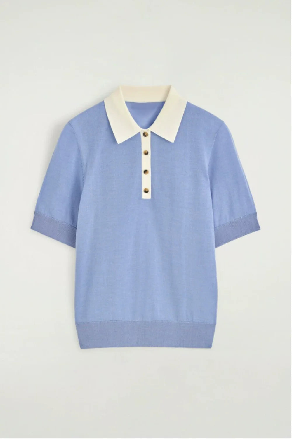 Top Tejido Estilo Polo Azul