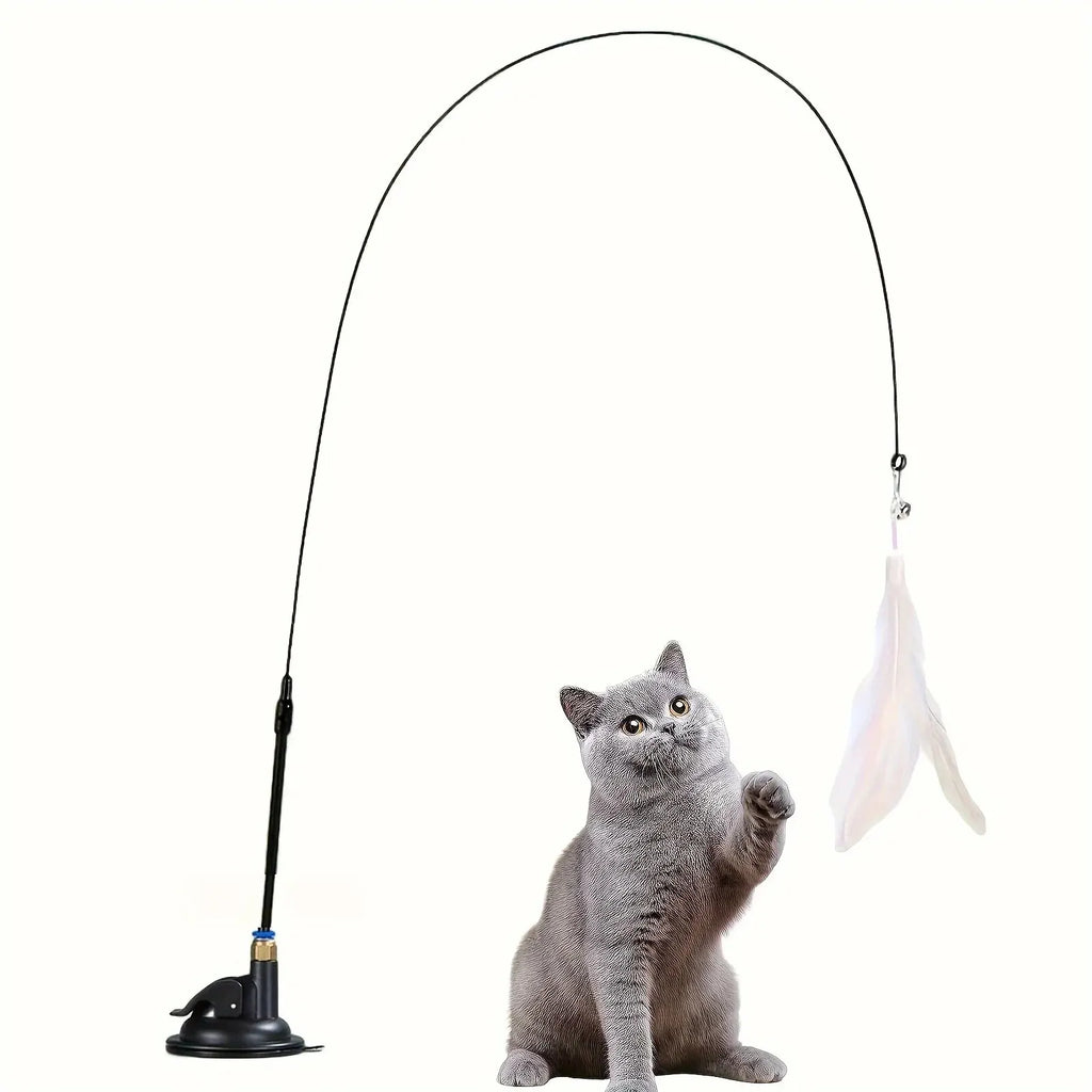Varita Interactiva para Gatos — Campana y Plumas