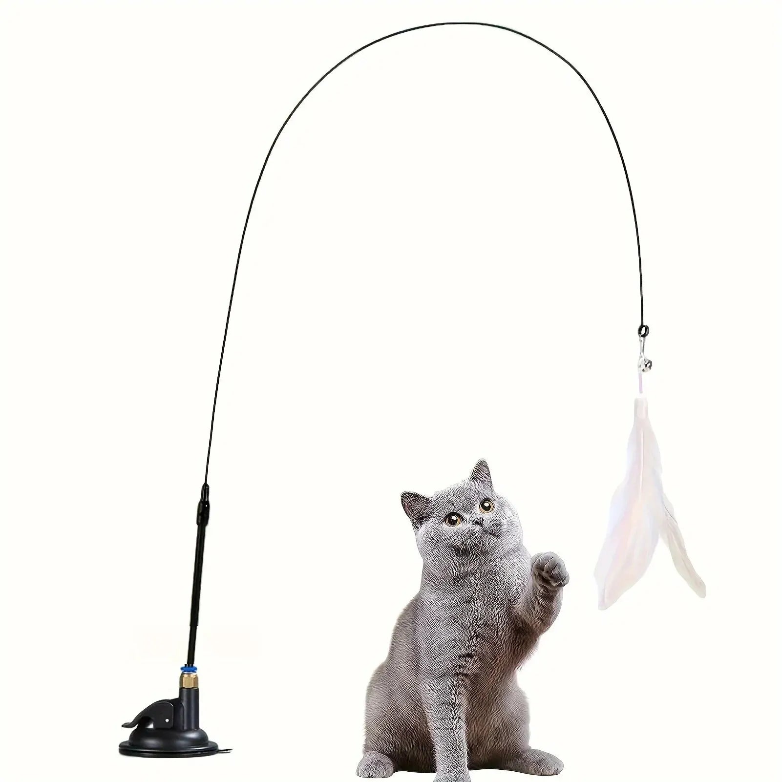 Varita Interactiva para Gatos — Campana y Plumas