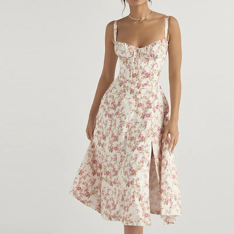 Vestido Midi Manga Globo — Estilo Casual Chic