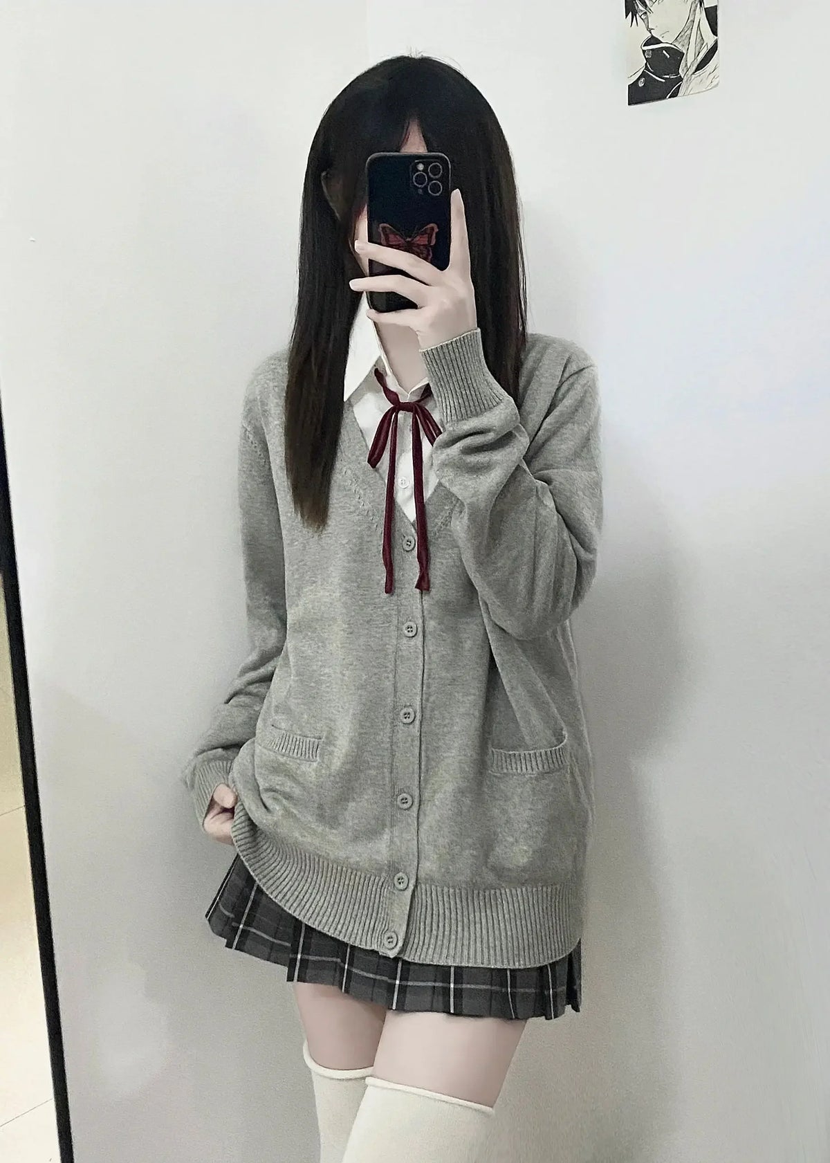 Cárdigan Tejido Estilo Uniforme Japonés — JK Suelto