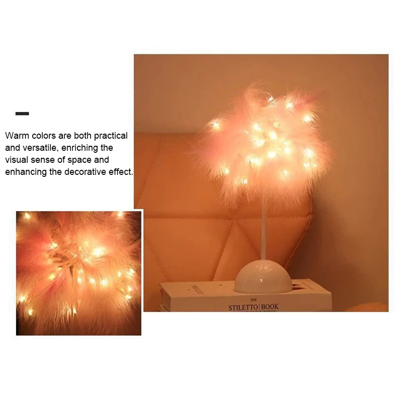 Lámpara de Noche Plumas LED