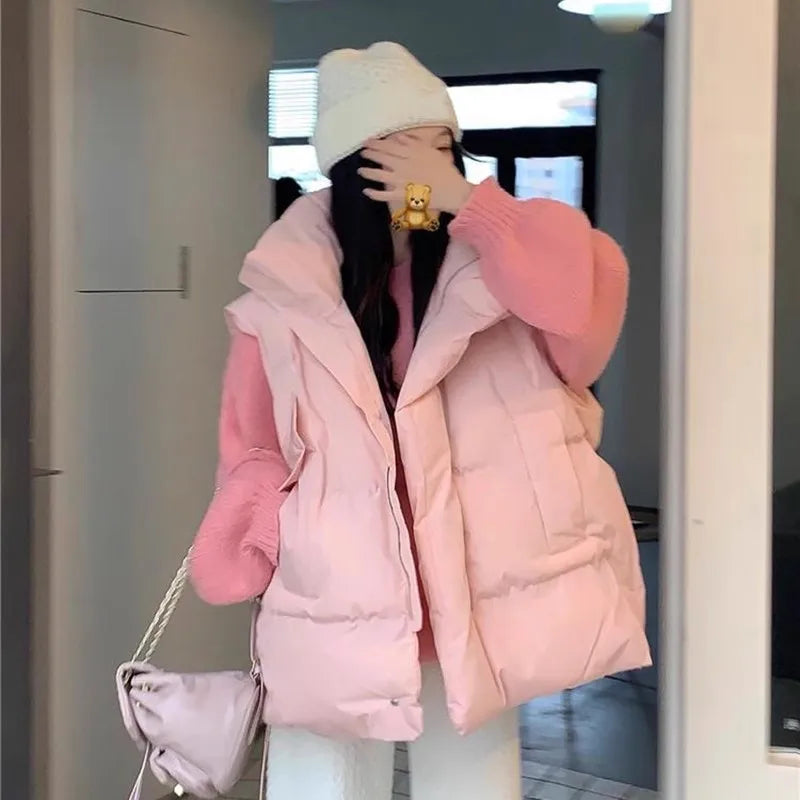 Chaleco Acolchado Rosa — Estilo Estudiantil