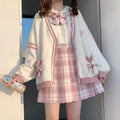 Cárdigan Oversize Bordado — Estilo Harajuku