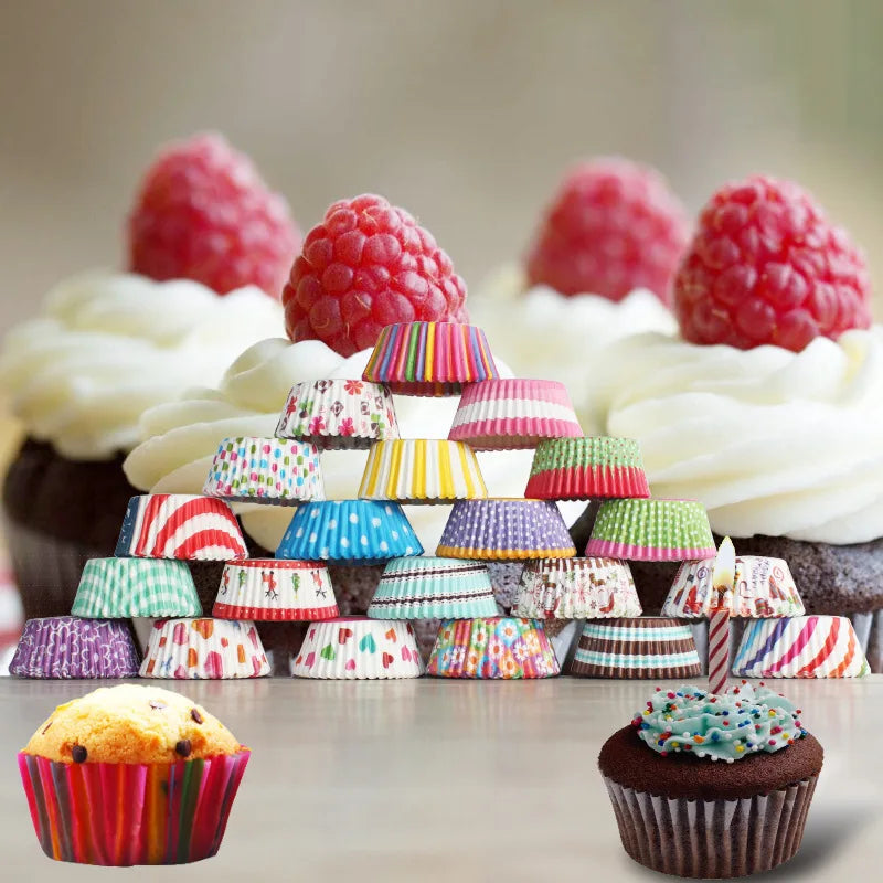 Set de 100 Moldes de Papel para Cupcakes y Muffins