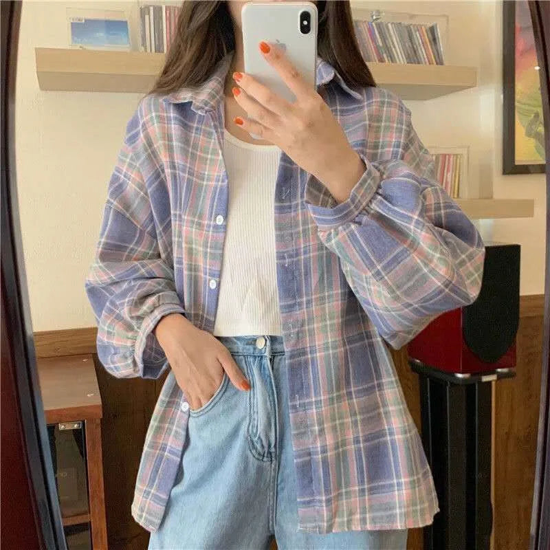 Camisa Oversize a Cuadros — Estilo Grunge