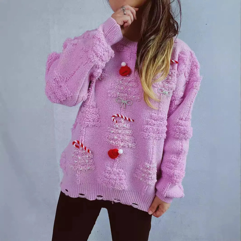 Sweater Navideño Grueso — Cuello Redondo Manga Larga