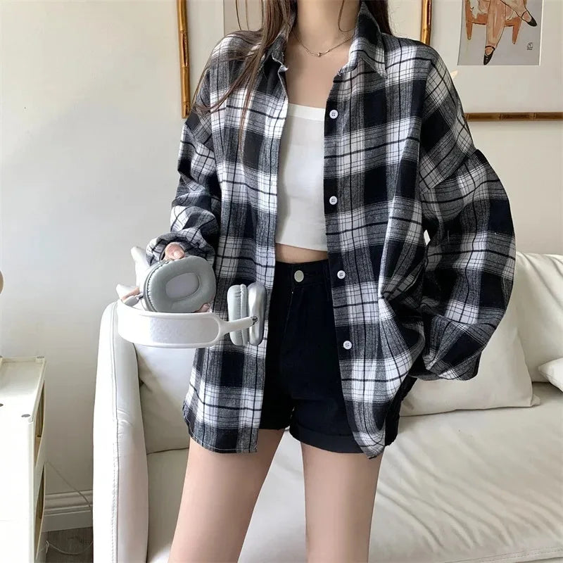 Camisa Oversize a Cuadros — Estilo Grunge