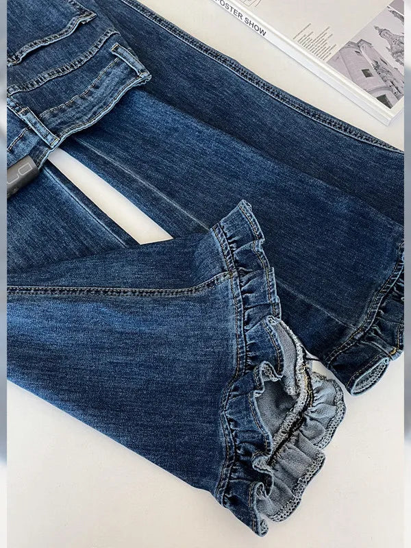 Jeans Acampanados Vintage con Paneles — Forro Cálido