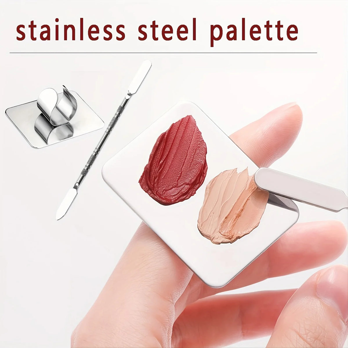Paleta Mezcladora de Maquillaje de Acero