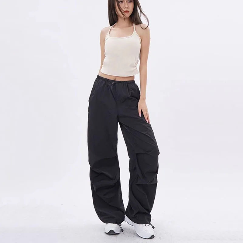 Pantalón Cargo Estilo Paracaídas Y2K — Streetwear Harajuku