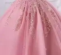 Vestido de Fiesta Brillante para Quinceañera — Falda Amplia con Lazo