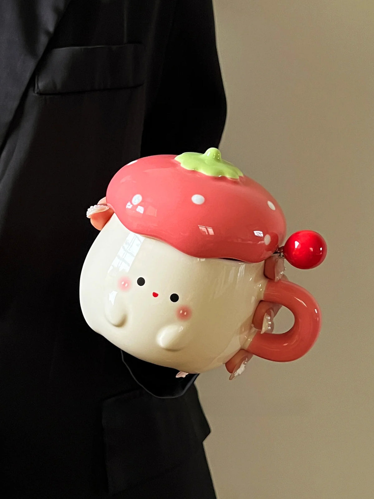 Taza Fresa con Tapa y Cuchara