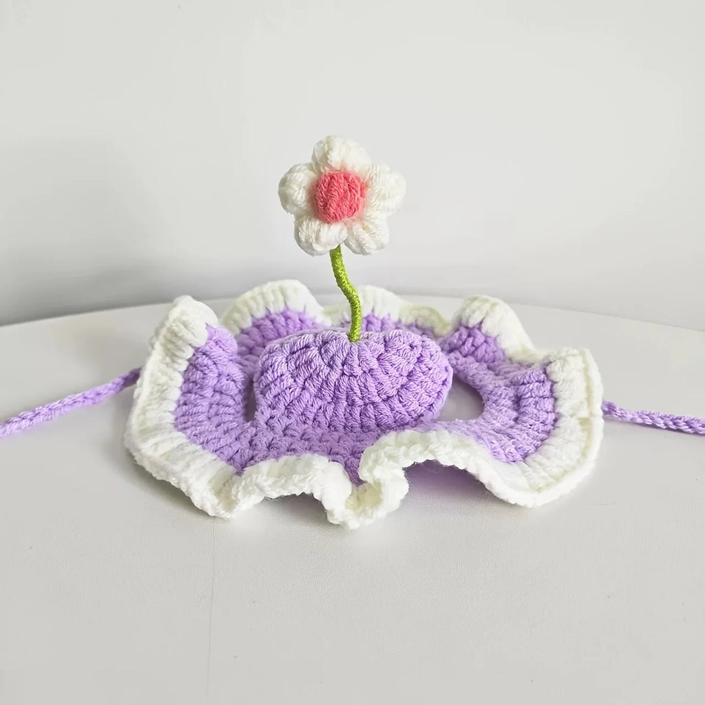 Gorro Tejido Flor para Mascota