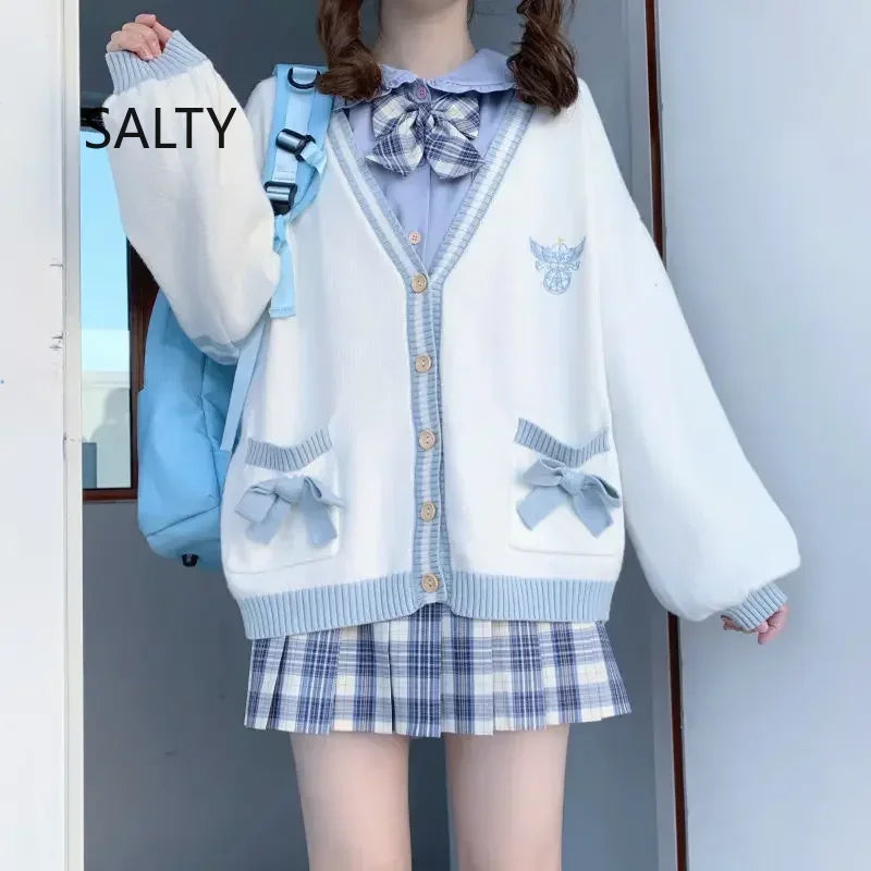 Cárdigan Oversize Bordado — Estilo Harajuku