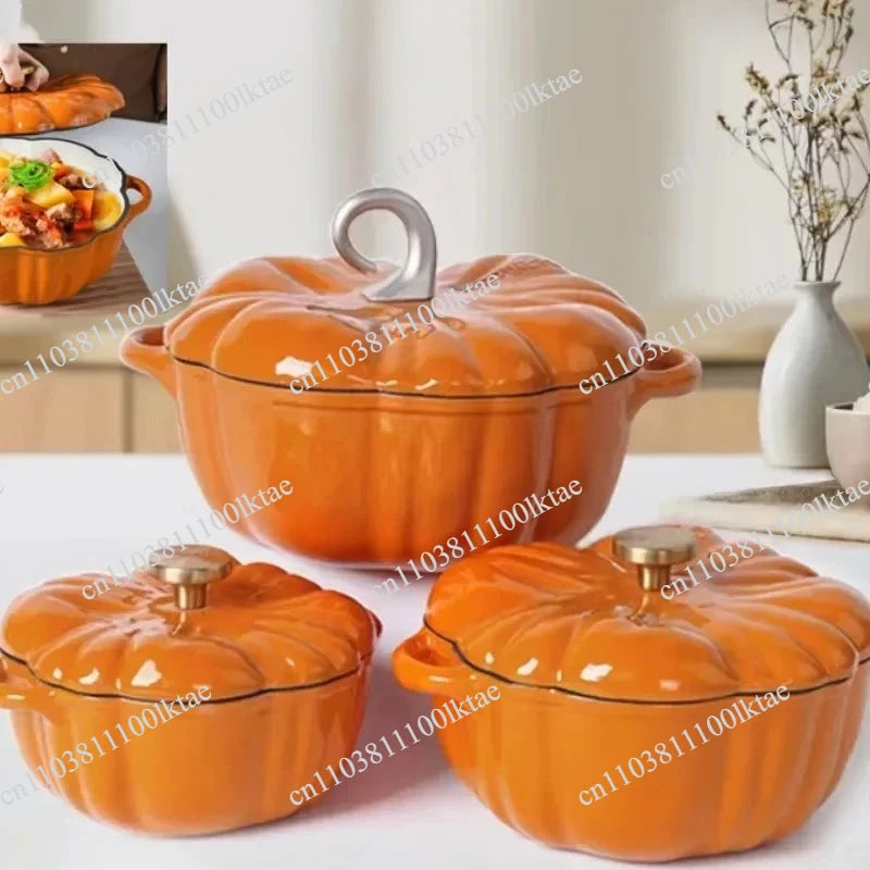 Olla Esmaltada Diseño Calabaza