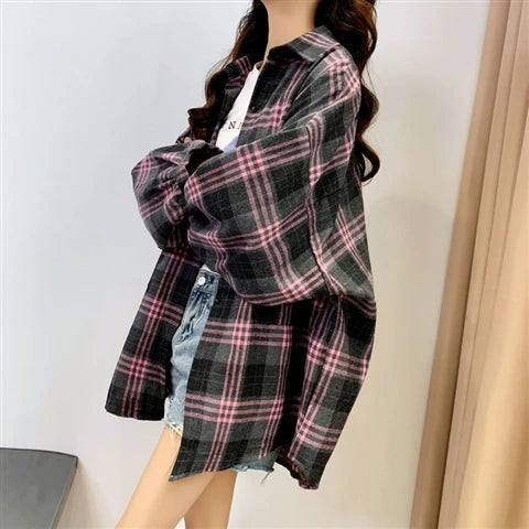 Camisa Oversize a Cuadros — Estilo Grunge