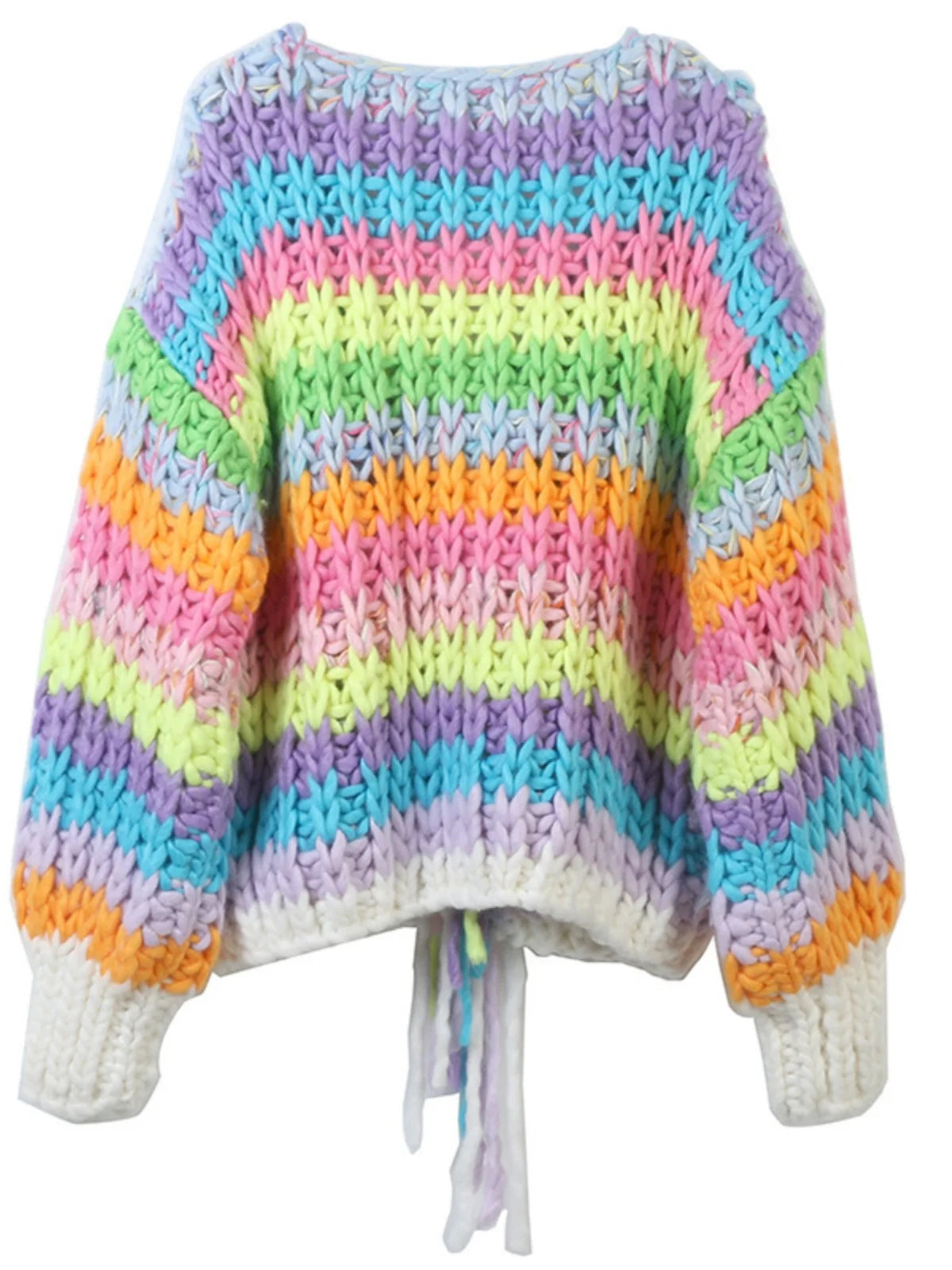Cárdigan Multicolor Grueso — Cuello V con Botones