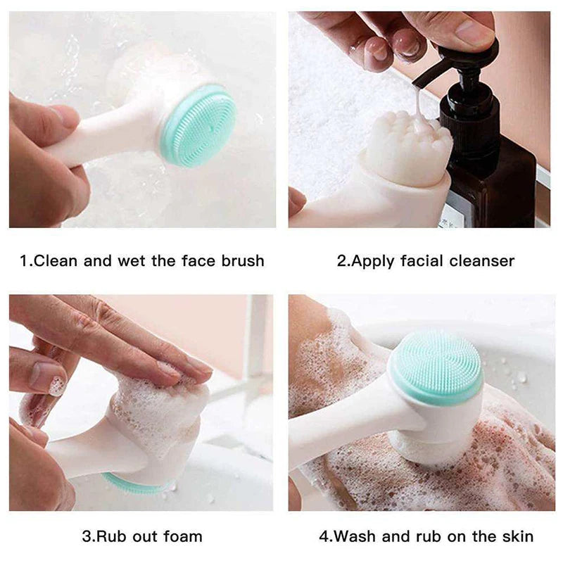 Cepillo Facial de Silicona Doble Cara