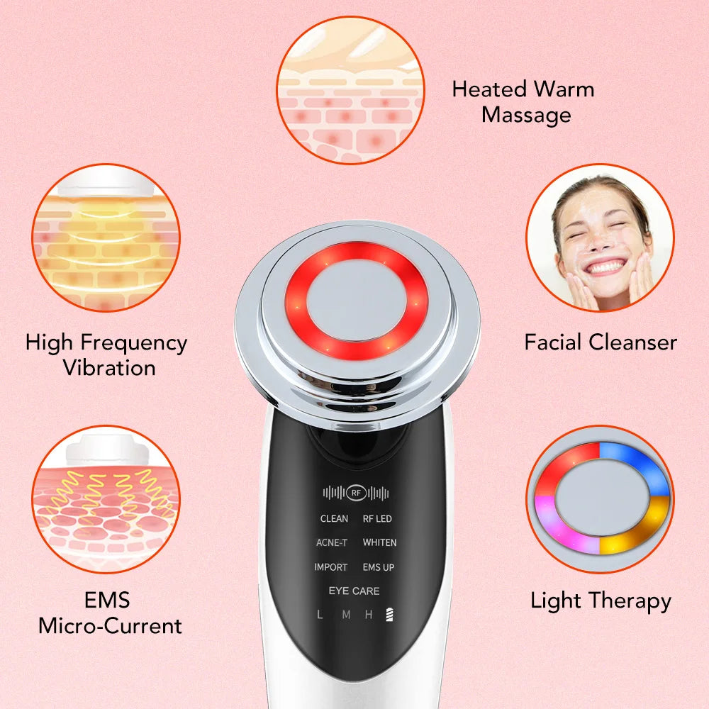 Dispositivo Facial 7 en 1 — Microcorriente y LED