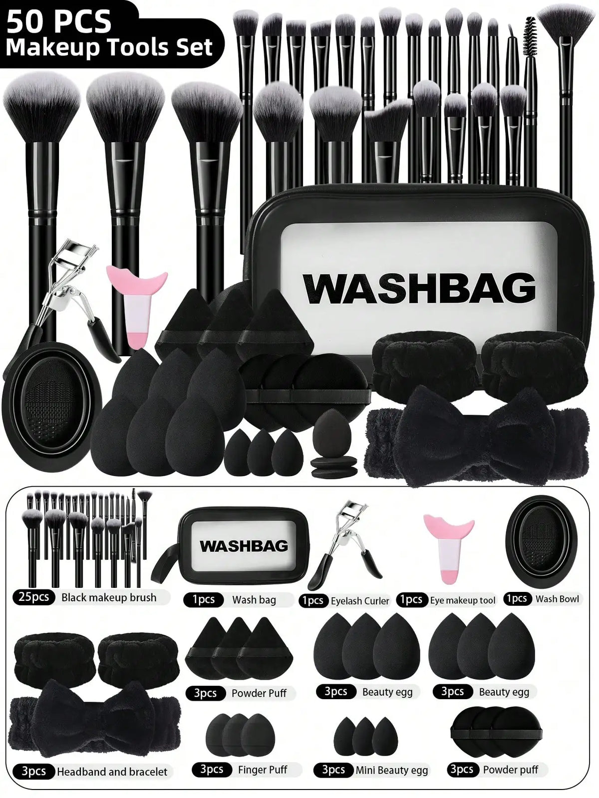 Set de 50 Piezas — Neceser y Brochas