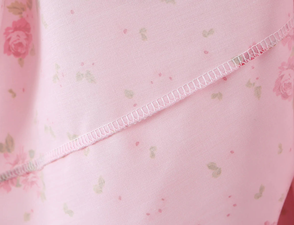 Vestido Largo de Tirantes Rosa con Encaje Calado