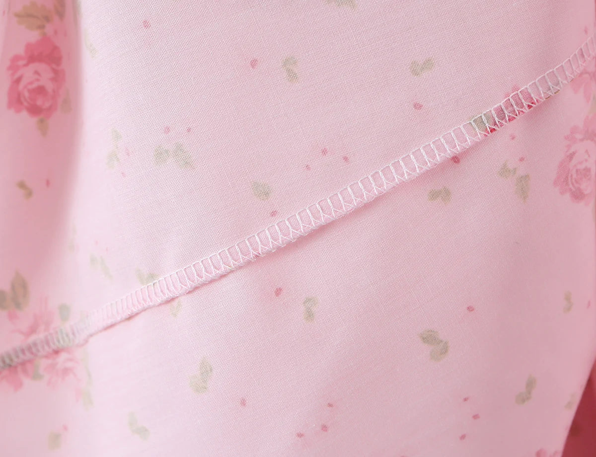 Vestido Largo de Tirantes Rosa con Encaje Calado