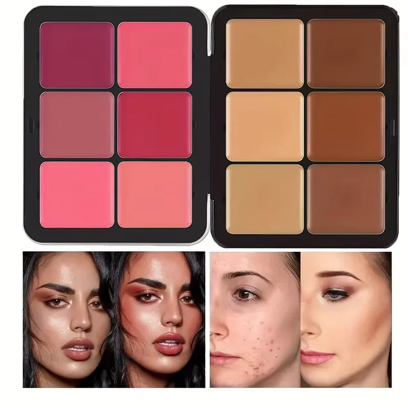 Paleta de 12 Colores Corrector y Rubor
