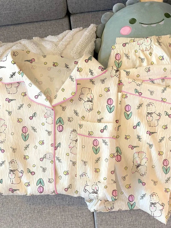 Set de Pijama Conejito Floral