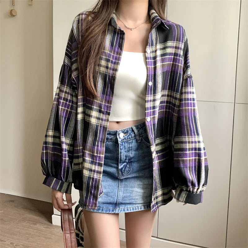 Camisa Oversize a Cuadros — Estilo Grunge
