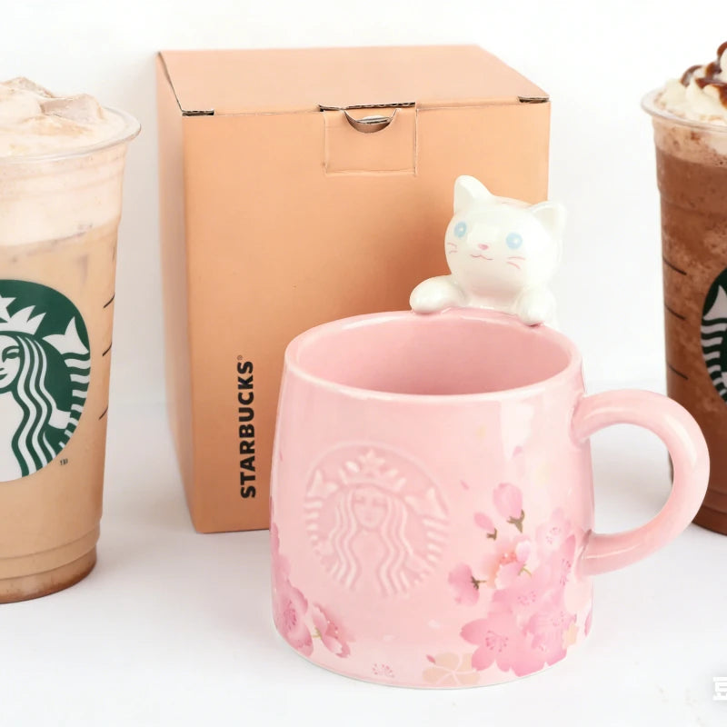 Taza Starbucks Gato Sakura 355ml