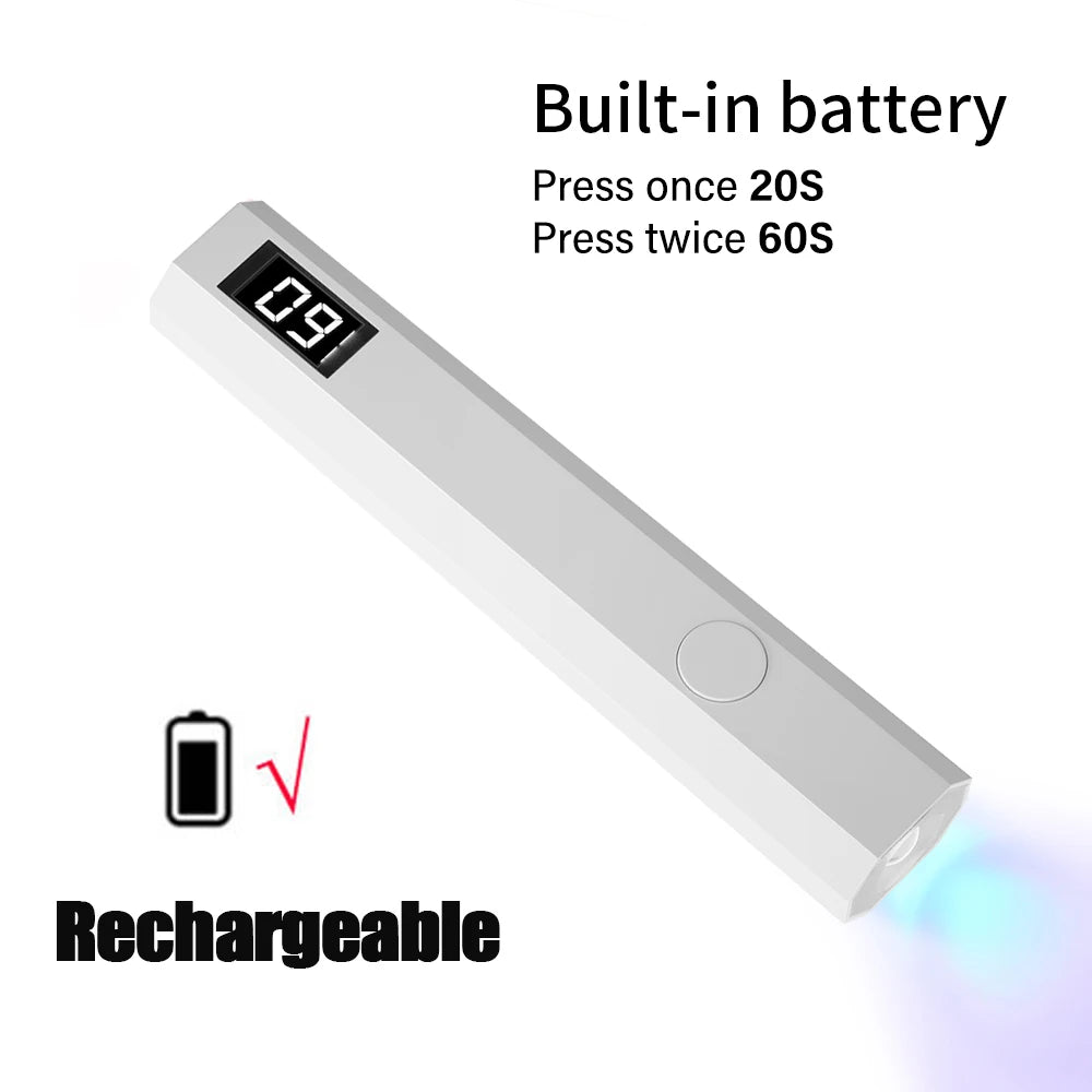 Lámpara UV LED con Soporte y Pantalla — Secado de Gel