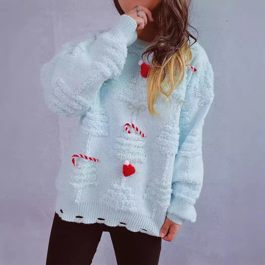 Sweater Navideño Grueso — Cuello Redondo Manga Larga