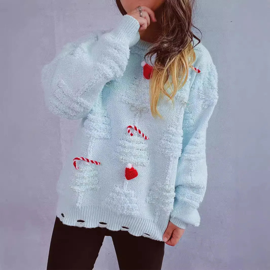 Sweater Navideño Grueso — Cuello Redondo Manga Larga