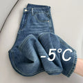 Jeans Rectos de Lyocell Tipo Seda — Estilo Coreano Retro