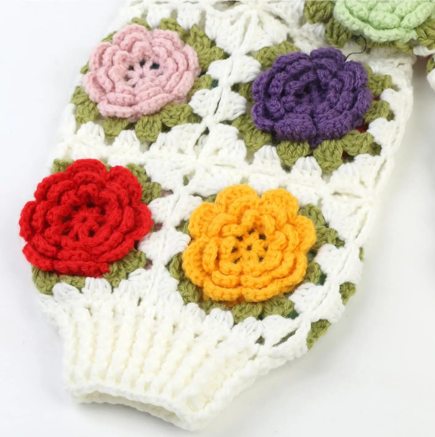 Cárdigan Crochet con Flores 3D — Manga Farol Boho