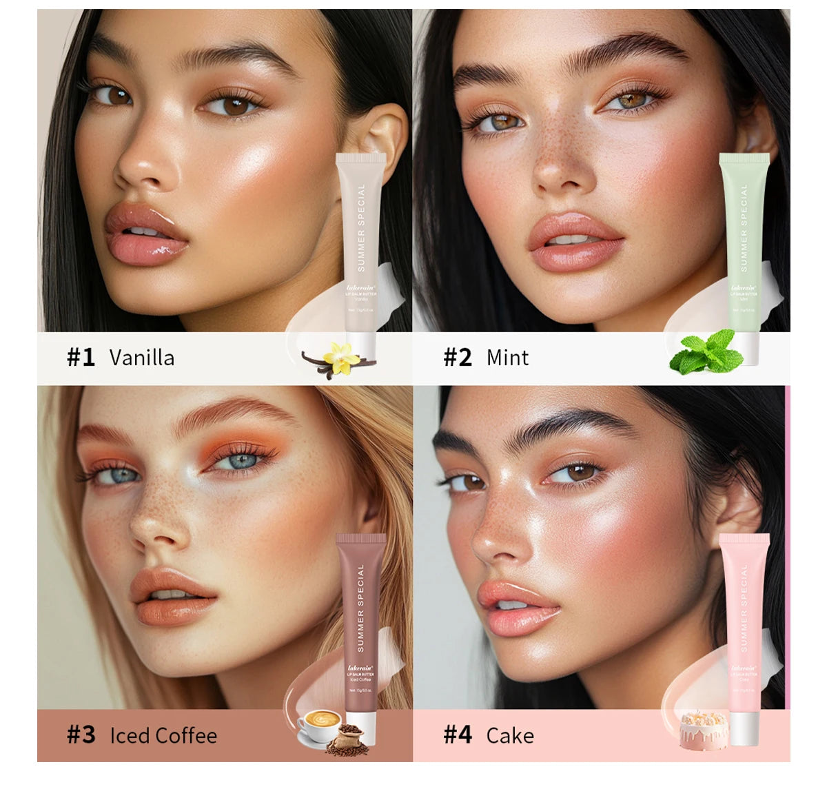 Set de 4 Bálsamos Labiales Hidratantes