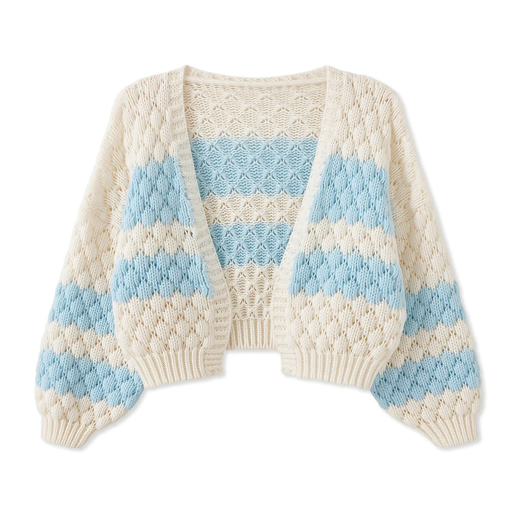 Cárdigan Oversize Color Block — Estilo Y2K Multicolor